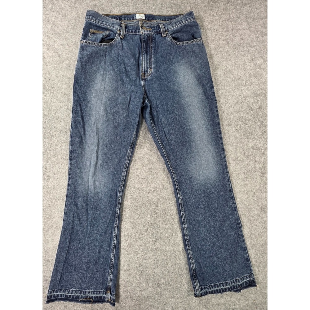 Vintage Calvin Klein Jeans Women 34 x 30 Jeans Straight Fit Raw Hem Y2K 90s